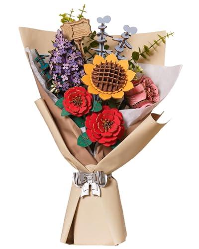 rowood Puzzle 3D Fai da te Fiore in Legno Kit Modellino di Fiori Artificiali Da Montare Per Adulti (Flower Bouquet)