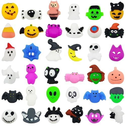SSKHE 24 PZ Casuale Halloween Mochi Squeeze Giocattoli Squishy Giocattolo di sollievo dello Stress Zucca Ghost Bat Witch Goody Bags Filler Regali per Halloween Goody Bags