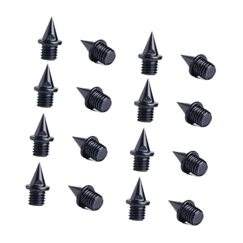 perfk 16 pezzi chiodi di ricambio per scarpe da pista chiodi per scarpe da pista chiodi da 7 mm chiodi da pista in metallo per sprint cross country corsa, Nero