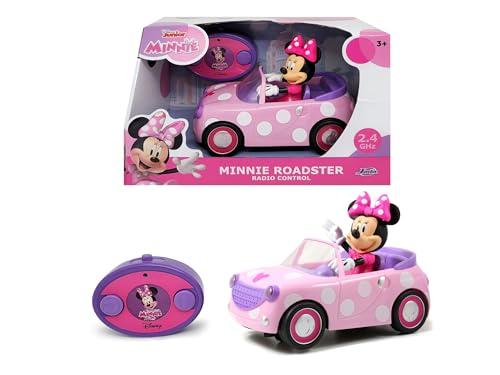 Jada - Disney Radio-Comandata Minnie Roadster - Avanzamento e rinculo - Statuetta inclusa - Licenza di 3 anni