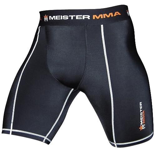 Meister MMA Compression Rush Fight Shorts w/Cup Pocket - Black - X-Large (36-37)