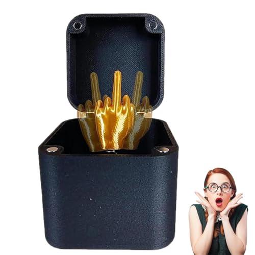 KEWUF dito medio, Scatola Regalo con Dito Medio, Middle Finger Box, Dito Medio in Una Scatola Regalo Sorpresa, Regali Divertenti, Decorazione per Scrivania e Casa, Ufficio