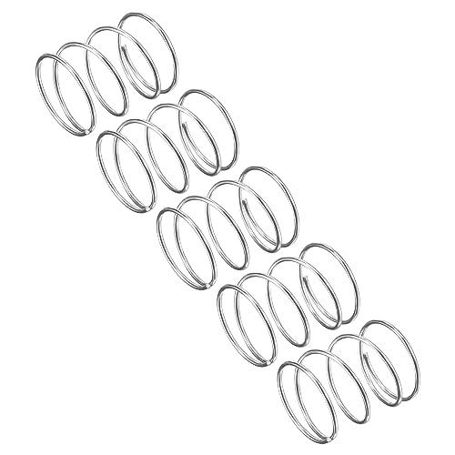 QUARKZMAN Molle a Compressione, Molle a Spirale 5pz Mini Molle 304 in Acciaio Inossidabile, Specifiche Molle 18mm Esterno Diametro, 1mm Filo Misura, 25mm Libero Lunghezza, Argento Tono