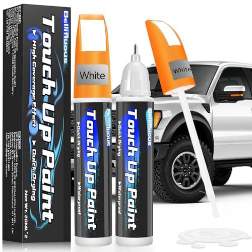 Bellifluous Rimuovi Graffi Auto, Penna Pro Antigraffio, 2 Pacchi Penna Ritocco Carrozzeria Bianco, 2 in 1 Auto Penna Antigraffio per Auto ad Asciugatura Rapida per Coprire e Riparare Graffi Auto