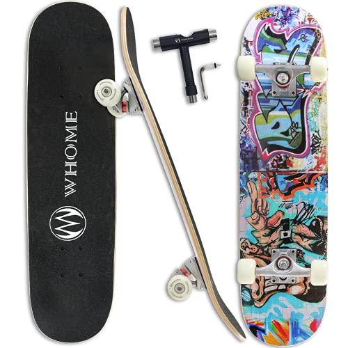 WHOME Skateboard per Adulto/Bambino Ragazza/Boy Principiante/Pro - 31