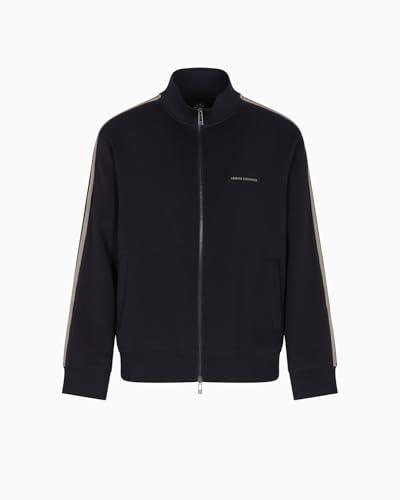 Armani Exchange Long Sleeve Side Logo Lettering Zip Closure Maglia di Tuta, Navy Scuro, XL Uomo