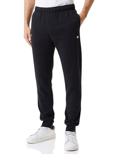 Champion Legacy Basics - Powerblend Fleece Rib Cuff Pantaloni da Tuta, Nero, L Uomo FW23