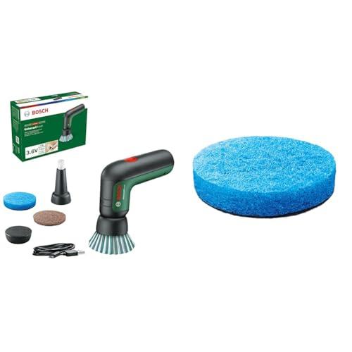 Bosch Spazzola elettrica di pulizia UniversalBrush + Bosch Tampone antigraffio in microfibra per Spazzola elettrica di pulizia UniversalBrush, 3 pezzi inclusi, confezione in cartone
