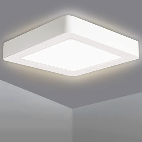 EXTRASTAR Plafoniera LED 18W(=115W), Bianco naturale 4200K 1800LM Lampada da Soffitto per Bagno, Moderni Plafoniera LED Soffitto Quadrata, per Soggiorno Camera da letto Bagno Cucina Balcone Corridoio