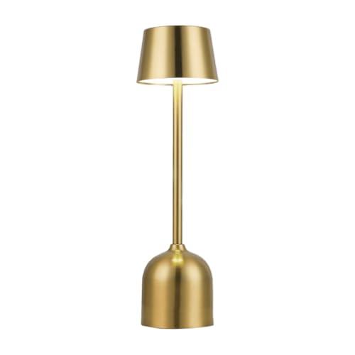 PYRAMIDEA Lampada Oro da Tavolo Senza Fili Ricaricabile con Presa USB, 3 Luci Led Diversa Intensità LRP10G