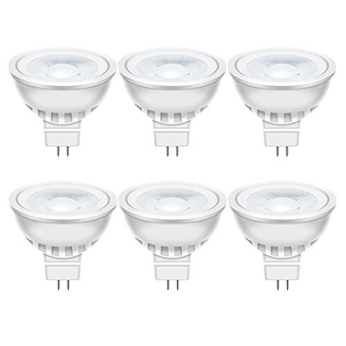 Auting GU5.3 Lampadine LED 12V, MR16 Faretto a led, 5W equivalenti a 50W Lampadine alogene, Non Dimmerabile Lampade LED MR16 Bianco Caldo 2700K 560LM Alluminio Angolo di Fascio di 38 °, 6 Pezzi