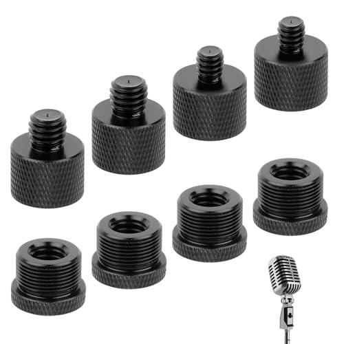 8 Pezzi Adattatori per Supporto Microfono,Adattatore per Supporto Microfonico 5/8 Maschio a 3/8 & 1/4,Filettato Adattatore,Adattatori Filettati per Treppiede Microfono sul Treppiede Fotocamera