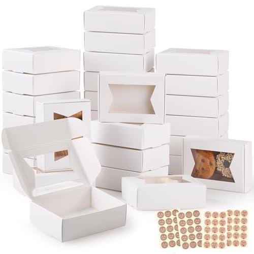 40pz Scatola Regalo Kraft,GeeRic 9.7*7*3CM Scatoline Regalo con Finestra Trasparente Vintage Imballaggio DIY Candele Sapone Biscotti Caramelle Gioielli Scatola Quadrate a Nozze Festa,Compleanno,Natale