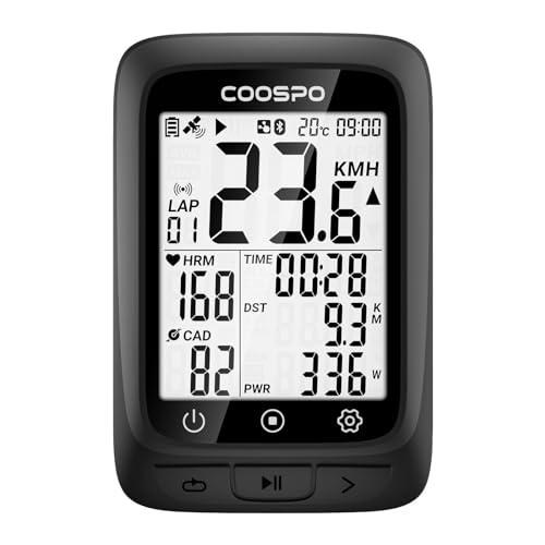 COOSPO BC107 Ciclocomputer GPS Senza Fili, Bluetooth ANT+ IP67 Impermeabile, Computer Bici Wireless con Display da 2,4 pollici Retroilluminazione Automatica del Tempo di Acquisizione del Segnale
