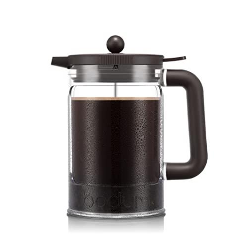 BODUM Bean K11683-10-451S Macchina da caffè fredda 1,5 l, 12 tazze, 55 oz, con coperchio del frigorifero, Dark Roast