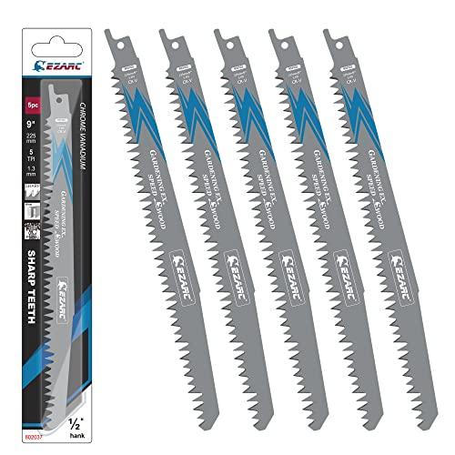 EZARC Set di 5 lame seghetto alternativo legno, accessori per sega a sciabola, R931GS per tagli rapidi 225 mm 5TPI (5 pezzi)