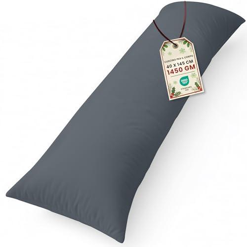 Utopia Bedding Cuscino per Dormire laterale 40x145 cm, Cuscino Lungo Per Gravidanza e Sostenere la Maternità, Cuscini Corpo (Grigio)