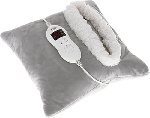 ADLER AD 7412 - Cuscino termico termico per cervicali, collo, schiena, lombare, 8 livelli di temperatura, timer, cuscino elettrico di calore, federa lavabile, grigio, 80 W