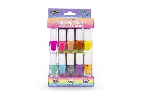 Tri-Coastal Design - Nail Tower, Set Regalo con Smalti, 14 Mini Smalti per Unghie, Colori Pastello, Fluo e Glitter, Idea Regalo, Asciugatura Rapida, TCD Made for Kids