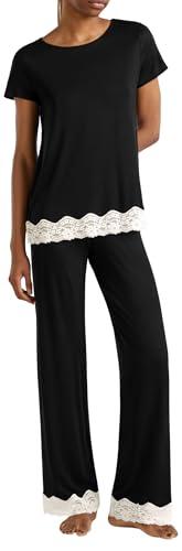 United Colors of Benetton T-Shirt 3Z123M314 Parte Superiore del Pigiama, Nero, S Donna