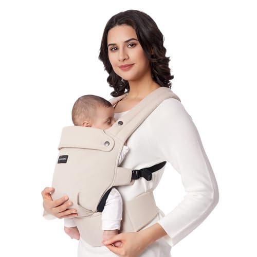 Marsupio Momcozy - Ergonomico, confortevole e leggero, per bambini da 3 a 20 kg (3-24 mesi), facile da indossare, ideale per genitori a mani libere, Kaki