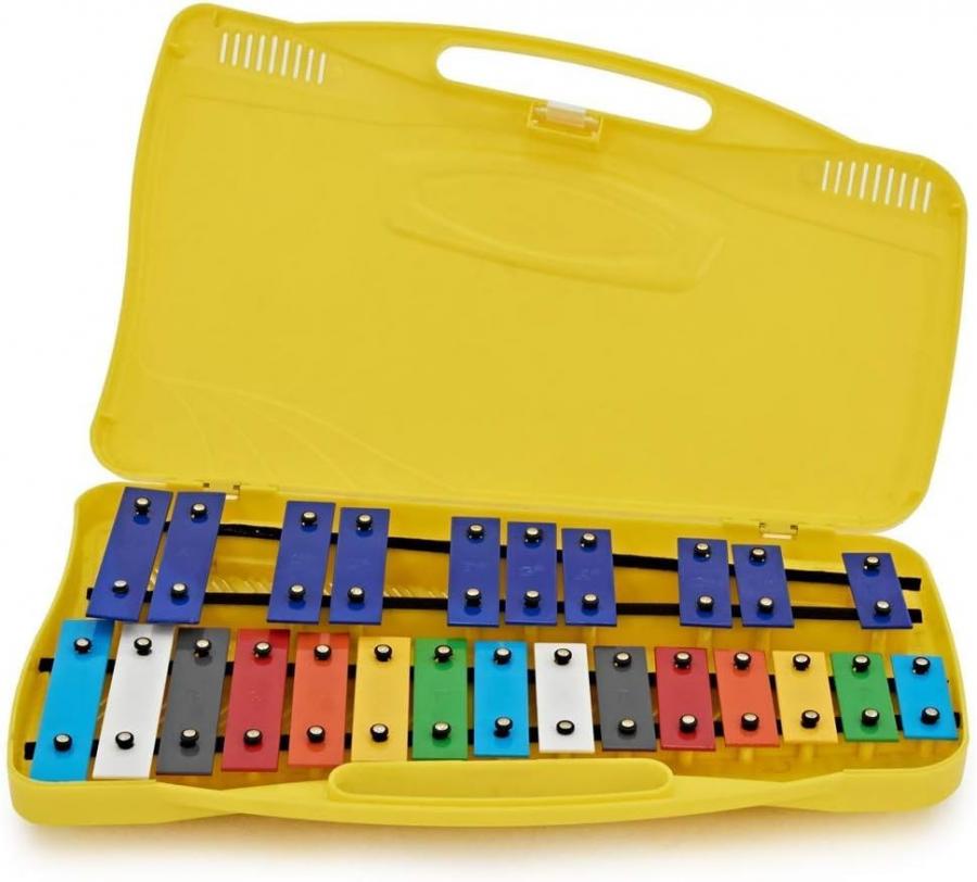 ROCKSTAR - Carrello Xilofono Glockenspiel 25 tasti metallici colori angelo AG-25N3 Glockenspiel Metalofono con astuccio per studenti, strumento musicale, regalo scolastico