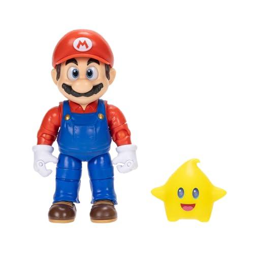 Action figure di Mario da 12,7 cm (5 pollici) tratta dal film Super Mario Galaxy, con accessorio, licenza ufficiale Jakks Pacific, 22 punti di articolazione, include Luma che si illumina al buio