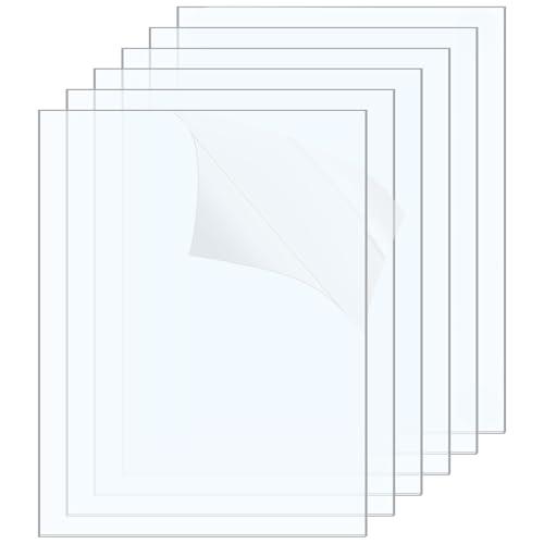 dabinzhijia 6 Pezzo 20x30cm Foglio Acrilico Trasparente, Lastra Plexiglass Rigida, Pannello Acrilico per Sostituzione Vetro Cornice Foto, Decorazione, Resistente all'umidità e Facile da Tagliare
