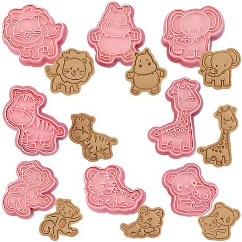 YeahBoom 8 Pezzi Tagliabiscotti,3D Pressable Formine per Biscotti,Tagliabiscotti 3D,Stampi Biscotti Plastica,Stampo Biscotti Natalizi per Decorare Biscotto Dolci Torta,Set Formine per Biscotti