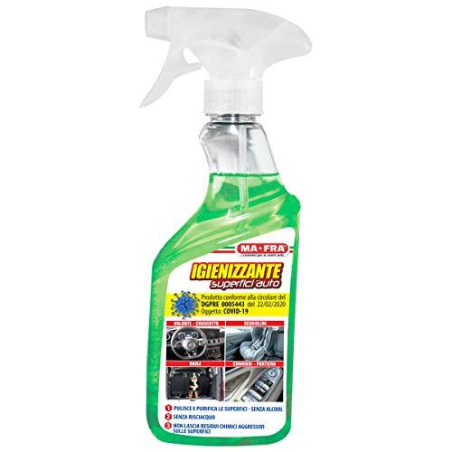 MAFRA, Detergente Igienizzante Superfici Auto, Quick Detailer per interni Senza Alcool, Ideale per Igienizzare Tutte le Superfici Senza Risciacquo, Non lasca Aloni, Formato da 500ml