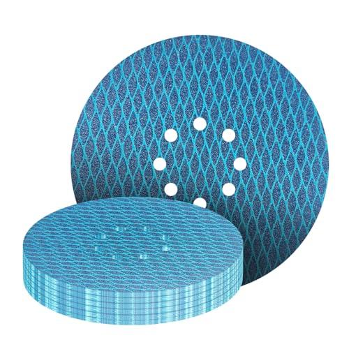 GZKTY Dischi Abrasivi 225mm, 25 Pezzi, 8 Fori, Grana 40 60 80 120 240, Giraffa levigatrice per cartongesso/muro/legno
