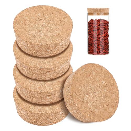 BENECREAT 8 pz Tappi per Bottiglia in Sughero, Tappo di Sughero, Tappi di Ricambio per Vino, Bottiglie Decorative, Vasi, Arts, DIY Artigianato, 65mm di Diametro