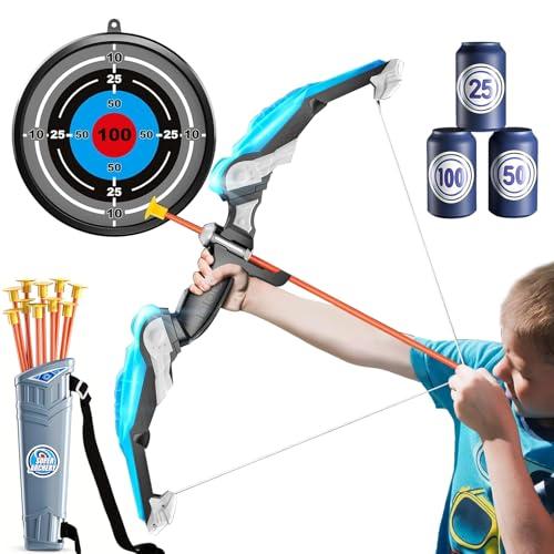 Bow And Arrow Archery Toy Set For Kids，Bow And Arrow Toys Set, Arco e Frecce Per Bambini, Giochi Tiro Per Bambini Con Faretra/Bersagli/Frecce a Ventosa, Gioco Di Tiro Interno Esterno Giardino Sport