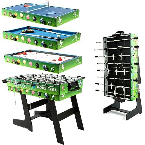 Tavolo da gioco sportivo multifunzione 4 FT 4 in 1 Tavolo da biliardo/snooker pieghevole fisso fisso, biliardino, hockey, tavolo da ping pong