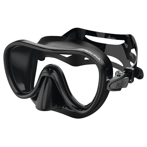Seac Salina SLT, Maschera Subacquea per Uomo, Donna e Bambini in silicone, Ideale per Snorkeling, Nero, Standard
