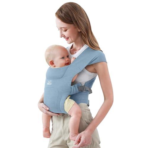 Marsupio Neonati Ergonomico, MOMTORY Marsupio Neonato, Portabebè per Neonati Extra Morbido ed Ultraleggero,Neonati a Bambini con Chiusura Uncino & Asola per Una Facile Regolazione, 7-50 Libbre