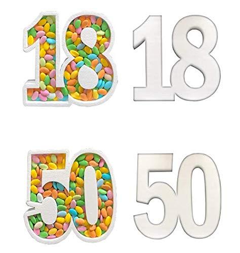 Contenitore Portaconfetti in Polistirolo con NUMERO PERSONALIZZATO cm 30 x 30