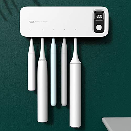 BANJILI-Sterilizzatore portaspazzolino UV, sterilizzatore per spazzolino Elettrico da Parete Bagno Ricaricabile USB 2000mAh con Coperchio Set Custodia