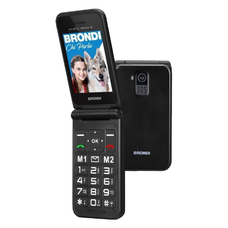 BRONDI CELLULARE SENIOR DUALSIM AMICO SPECIALE 4G BLACK METAL