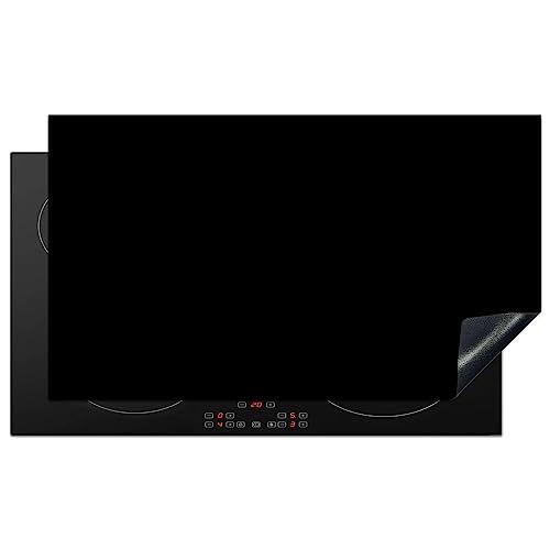 KitchenYeah© Protezione Piano Cottura Tappetino per Induzione 90x52 cm Cucina Proteggi Coprifornello Antiscivolo Nero - Colore