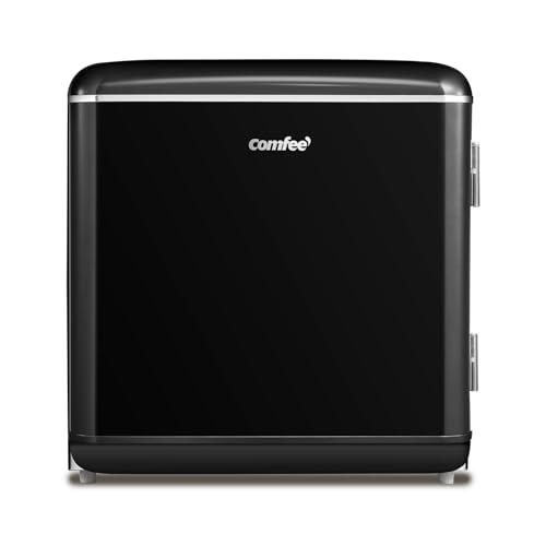 COMFEE' RCD50BL2EURT(E) Frigorifero piccolo 47Litri, Design retrò, Mini frigo tavolo mono porta, Termostato regolabile, Silenzioso, Adatto a casa, ufficio e hotel, Nero
