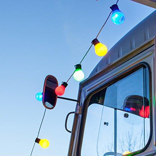 Lights4fun - Catena Luminosa con 30 Luci LED Multicolore a Forma di Lampadina