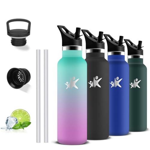 Borraccia, Borraccia Termica 500ml, Senza BPA, Borracia con Cannuccia, Senza Perdite, Borracce Termiche, Acciaio Inossidabile 18/8, Bottiglia Termica per Fitness, Campeggio, Uffici, Palestra