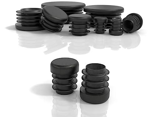 PD® Tappi a Lamelle 16mm per Tubo Rotondo | Tappi PE | Terminale di Plastica | Protezione Tubi Tappo Alettato | Nero | 20 Pz.