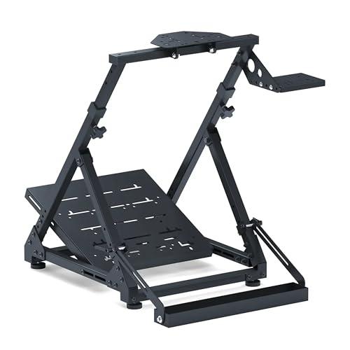 GT OMEGA DD-X - Supporto per volante: offre un'incredibile stabilità, regolazione dell'angolazione e dell'altezza, include un supporto regolabile per il cambio