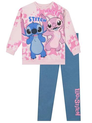 Disney Felpa Stitch E Leggins Lilo E Stitch Bambina | Maglione Bambine | Leggings Completo Bambina | Rosa 9-10 anni