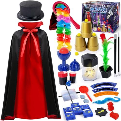 Heyzeibo Giochi di Magia, Kit di Magia con Istruzioni per Ogni Trucco per Bambini di 6 7 8 9 10 11 12 Anni, Costume da Mago per Giocare per Finta, Ragazzi e Ragazze