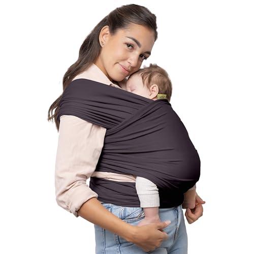 Boba Wrap - Fascia Elastica Porta Bebè Neonato, Portabimbo Facile dalla nascita a 15kg (Serenity Charcoal)