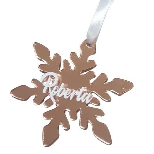 Stella di Natale per albero di Natale con nome personalizzato 10x10cm in plexiglass vari colori - ottima idea regalo per festività