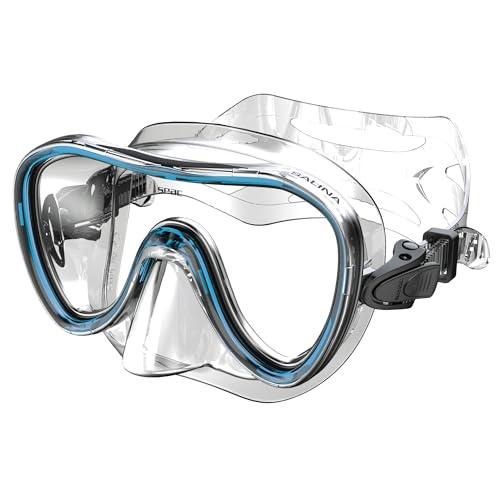 Seac Salina SLT, Maschera Subacquea per Uomo, Donna e Bambini in silicone, Ideale per Snorkeling, Acquamarina, Standard